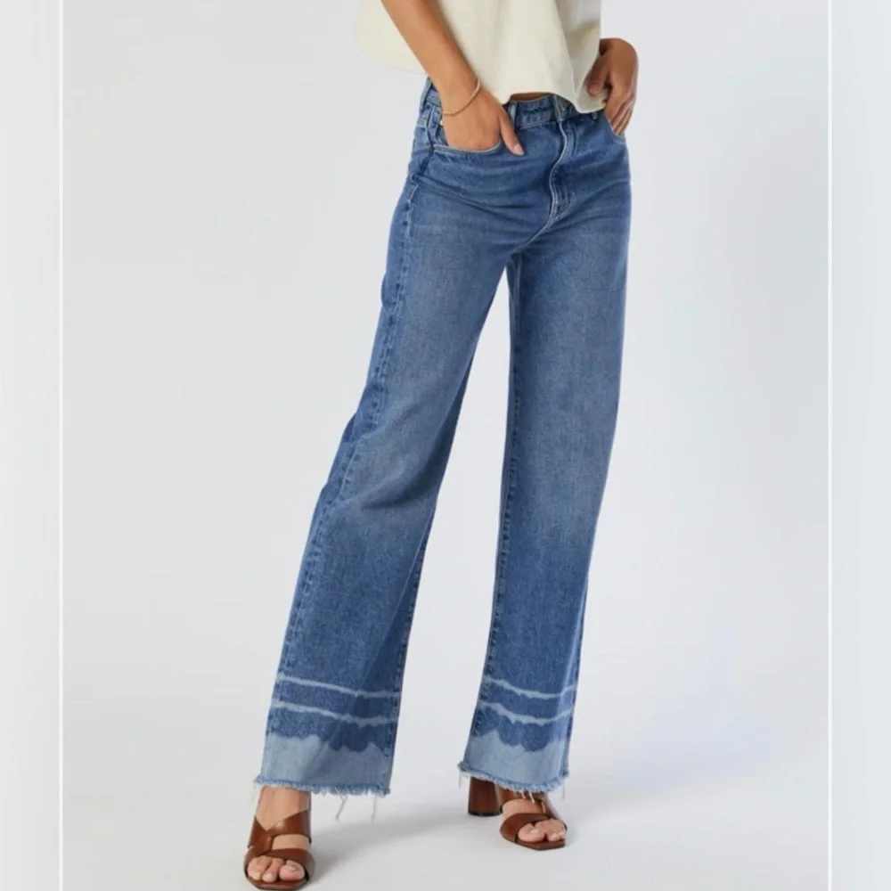 Mavi Jeans Aria High Rise Wide Leg Distressed Hem Womens Size 24 - Picture 1 of 12